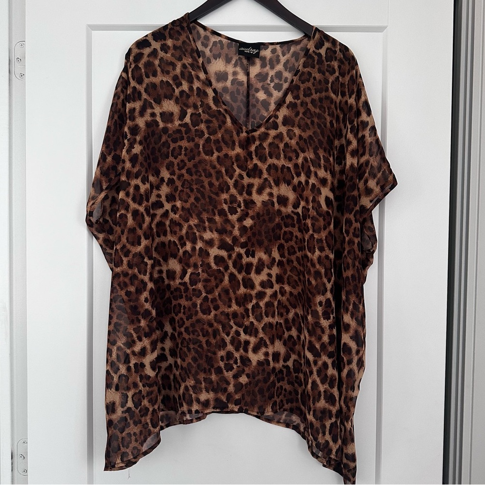 AUDREY LEOPARD PRINT COVER-UP IN BROWN